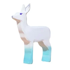 Wooden Deer Mother - White