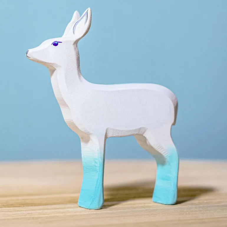 Wooden Deer Mother - White