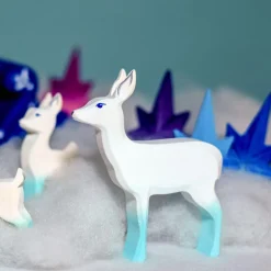 Wooden Deer Mother - White