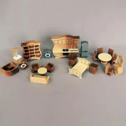 Wooden Dollhouse Furniture - 21 Piece 'Sunflower' Set