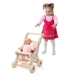 Wooden Dolls Stroller