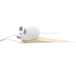 Wooden Door Stopper Mouse - White