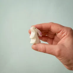 Wooden Easter Rabbit Baby - Curious