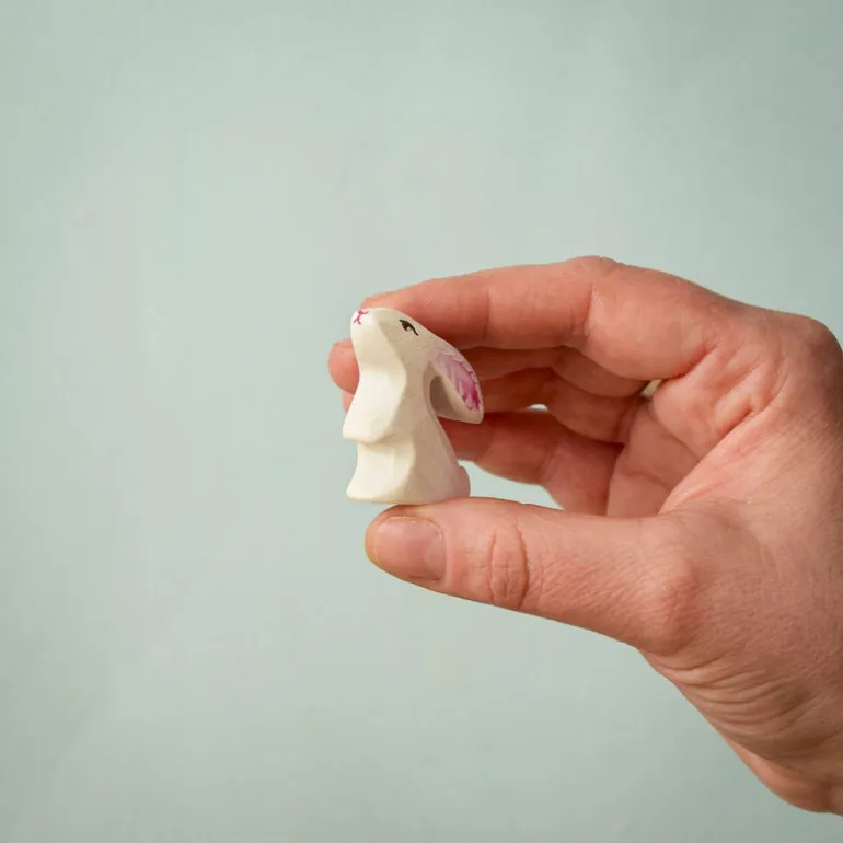 Wooden Easter Rabbit Baby - Curious