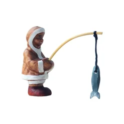 Wooden Eskimo Fishing Set