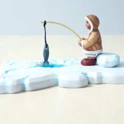 Wooden Eskimo Fishing Set