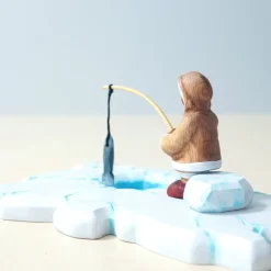 Wooden Eskimo Fishing Set