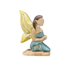 Wooden Fairy Kneeling - Yellow