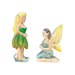 Wooden Fairy Kneeling - Yellow