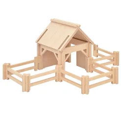 Wooden Farm Shelter with Fencing - Medium Set