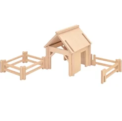 Wooden Farm Shelter with Fencing - Medium Set