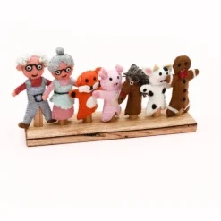 Wooden Finger Puppet Stand