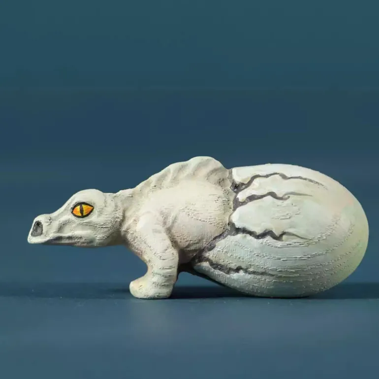 Wooden Hatching Dinosaur Egg - Dimetrodon