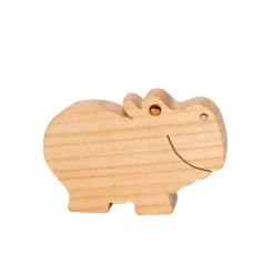 Wooden Hippo Figure