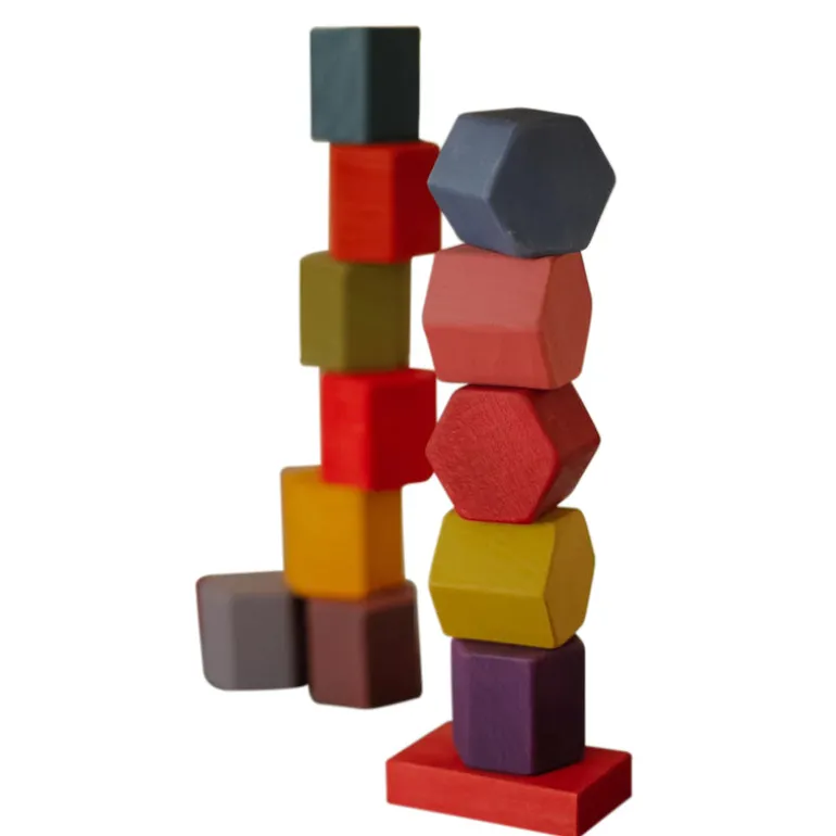 Wooden Honeycomb Blocks - Coloured