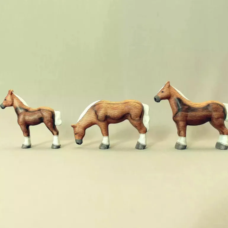 Wooden Horse Family - Set Of 3