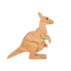 Wooden Kangaroo Figure