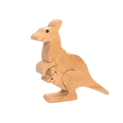 Wooden Kangaroo Figure