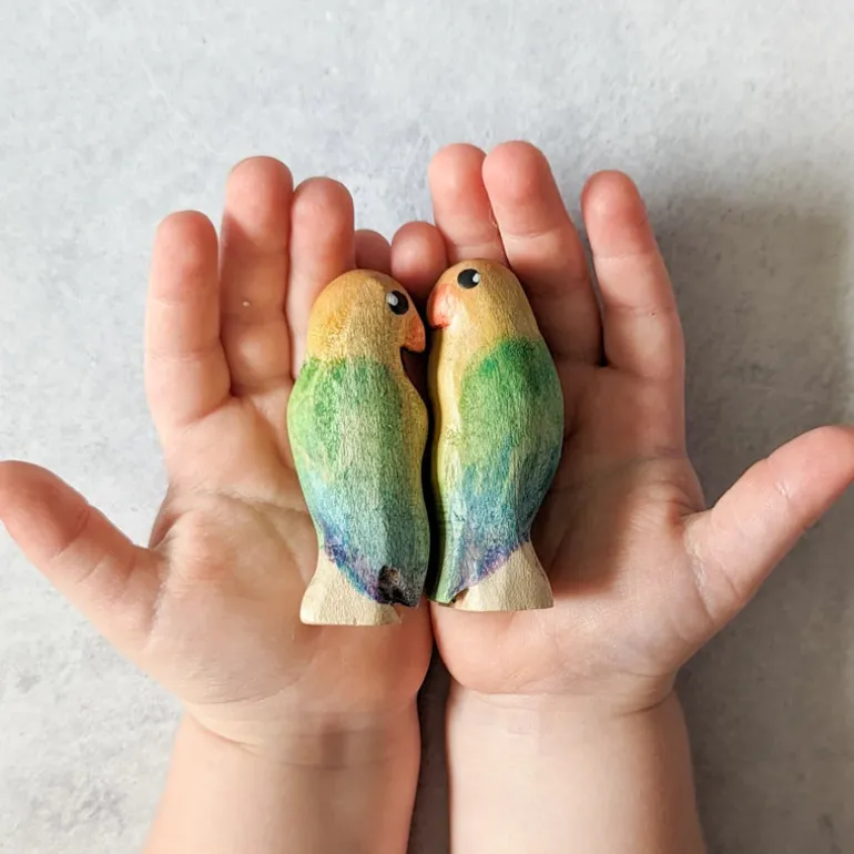 Wooden Lovebirds Set