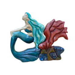 Wooden Mermaid With Coral Set