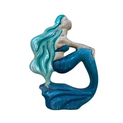 Wooden Mermaid With Coral Set