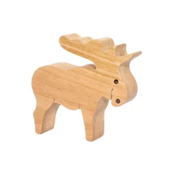 Wooden Moose Figure