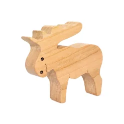 Wooden Moose Figure