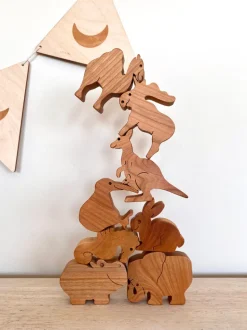 Wooden Moose Figure