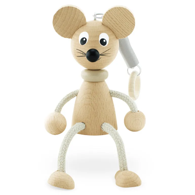 Wooden Mouse On Spring Toy - Huey