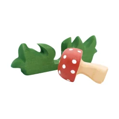 Wooden Mushroom in Grass