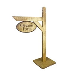 Wooden Organic Farm Sign