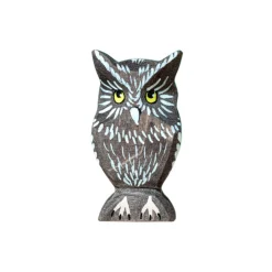 Wooden Owl Figure - Grey