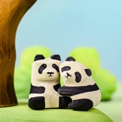 Wooden Panda Bear Cub - Sitting
