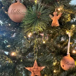 Wooden Personalised Christmas Ornament - Star