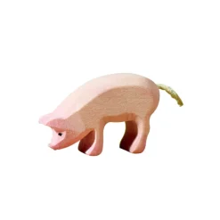 Wooden Piglet - Eating