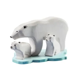 Wooden Polar Bear Set - Mum & Two Cubs