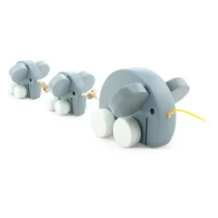 Wooden Pull Along Elephant Family