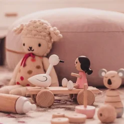 Wooden Pull Along Girl and Swan - Jasmine & Josephine