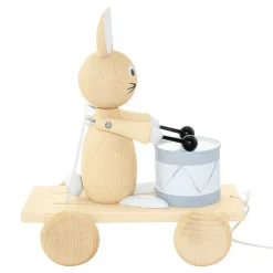 Wooden Pull Along Rabbit With Drum - Mabel