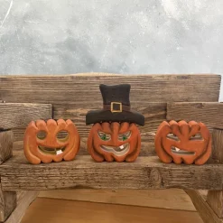 Wooden Pumpkin With Hat