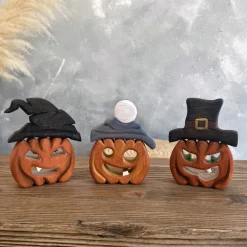 Wooden Pumpkin With Hat