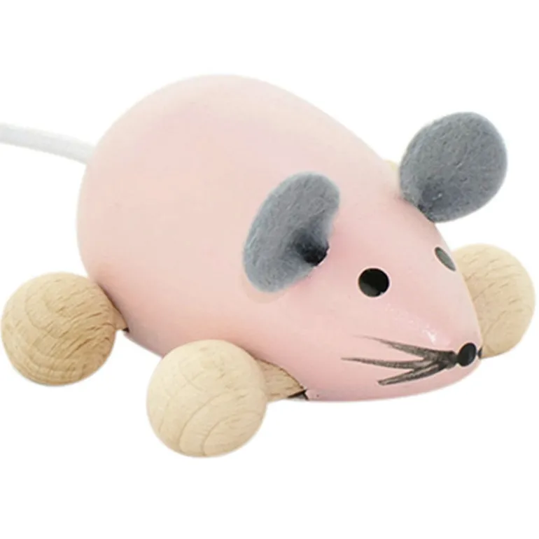 Wooden Push Along Mouse - Daphne