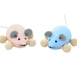 Wooden Push Along Mouse - Daphne