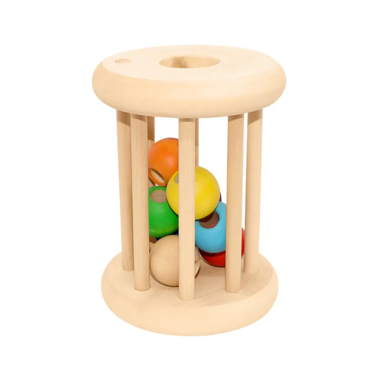 Wooden Rolling & Lacing Toy - Rainbow