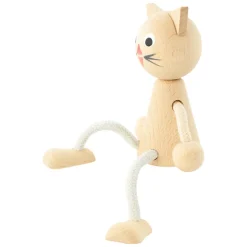 Wooden Sitting Cat - Lucy