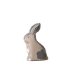 Wooden Sitting Rabbit - Grey