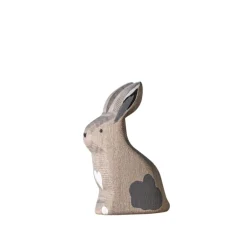 Wooden Sitting Rabbit - Grey