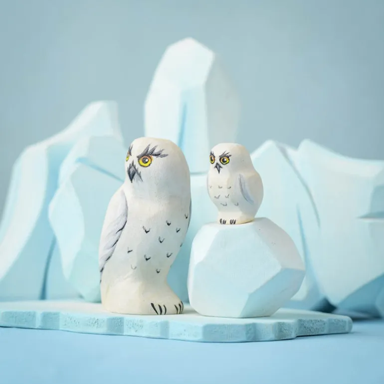 Wooden Snowy Owl Set