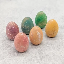 Wooden Speckled Eggs - Set Of 6