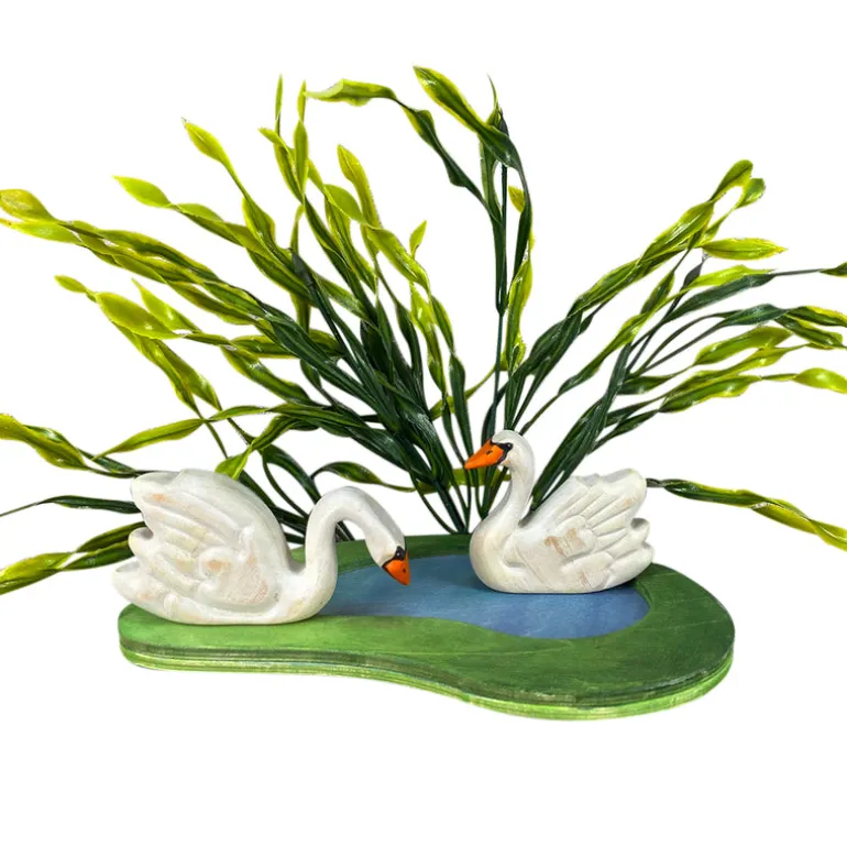 Wooden Swans - Set of 2